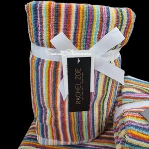 Rachel Zoe | Bath | 8pc Rachel Zoe Cotton Rainbow Striped Multicolored ...